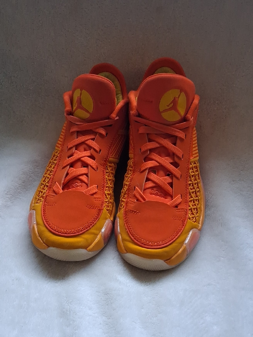 Jordan Kids Orange and Yellow Basketball Sneakers